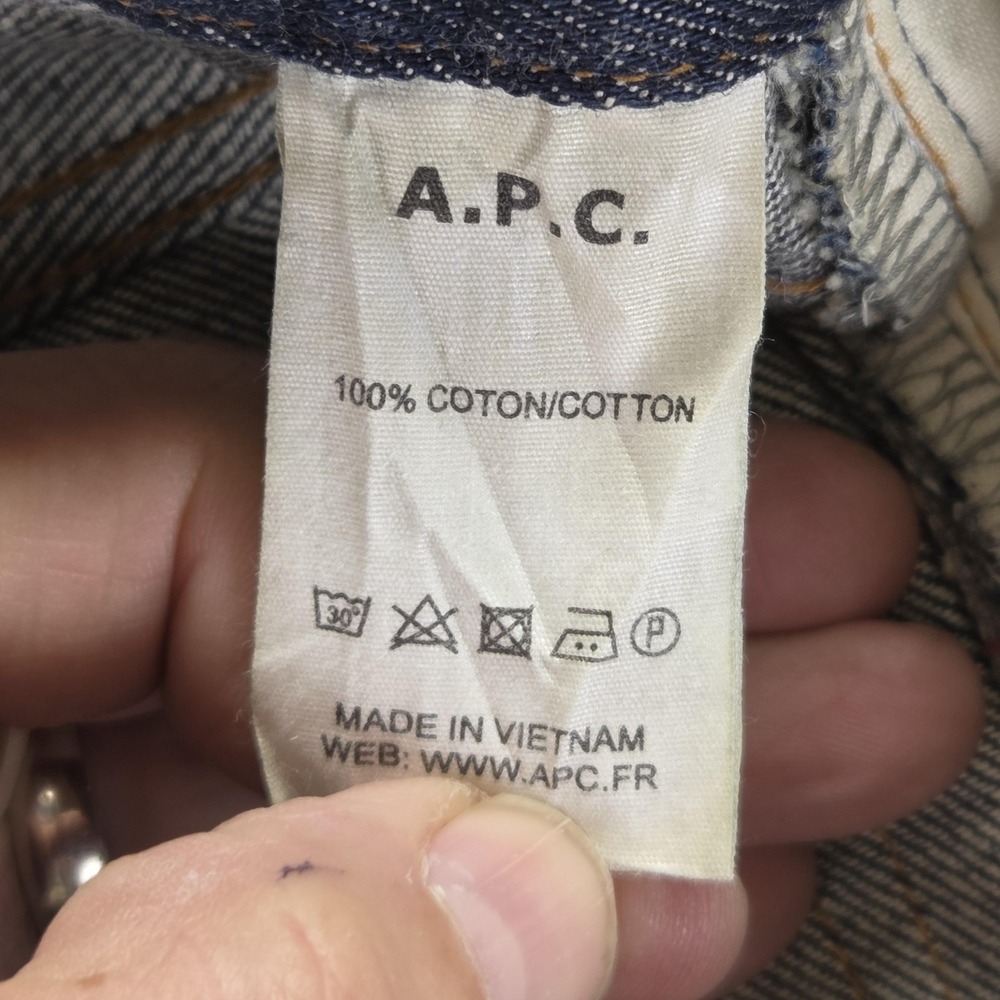 A.P.C. Jeans Mens 31x30 Blue Selvedge Petit New Standard Raw Denim Button Fly - Picture 9 of 16